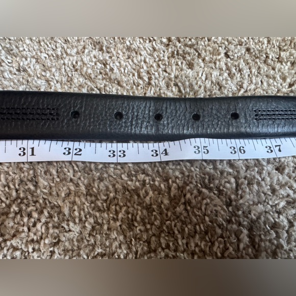 Brooks Brothers 346 Mens Black Pebble Leather Dress Belt Made in Italy - Picture 13 of 13